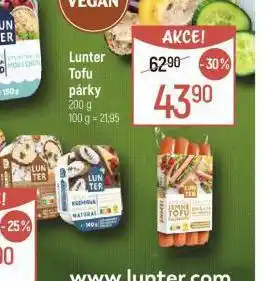 Globus Lunter tofu párky nabídka