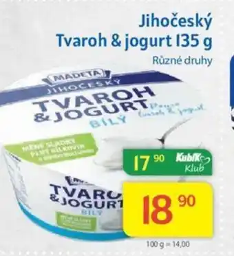Kubík potraviny Jihočeský Tvaroh & jogurt 135 g nabídka