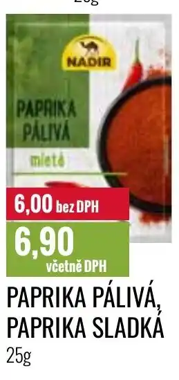 Ratio PAPRIKA PÁLIVÁ, PAPRIKA SLADKA nabídka