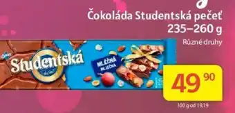 Kubík potraviny Čokoláda Studentská pečeť 235-260 g nabídka
