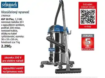 Bauhaus scheppach Víceúčelový vysavač nabídka