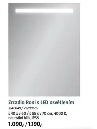 Bauhaus Zrcadlo Roni s LED osvětlením nabídka