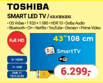 Planeo Elektro TOSHIBA SMART LED TV/43LV3E63DG nabídka