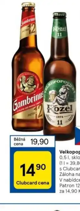 Tesco Velkopopovický Kozel 0.5 l. nabídka
