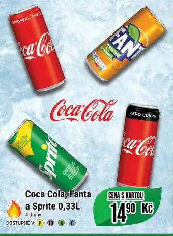 Tamda Foods Coca Cola, Fanta a Sprite 0,33L nabídka