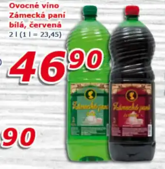 Ovocné víno Zámecká paní bílá, červená 2 l.