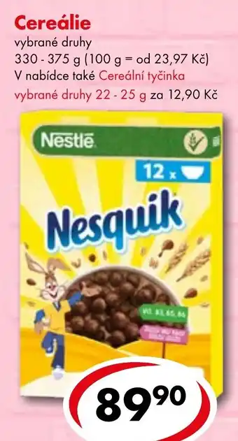 CBA Cereálie nabídka