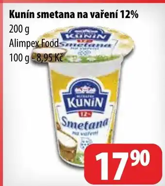 Partner Maloobchodní síť Kunín smetana na vaření 12% nabídka