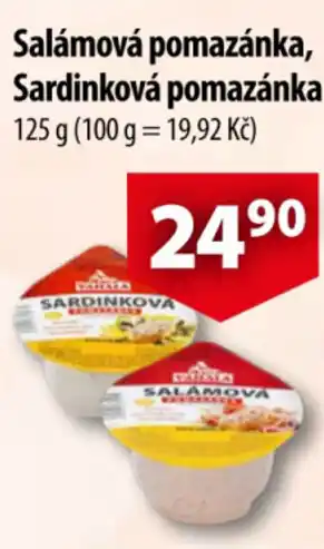 CBA Salámová pomazánka, Sardinková pomazánka nabídka