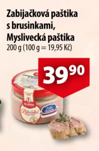 CBA Zabijačková paštika s brusinkami, Myslivecká paštika nabídka