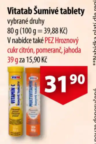 CBA Vitatab Šumivé tablety nabídka