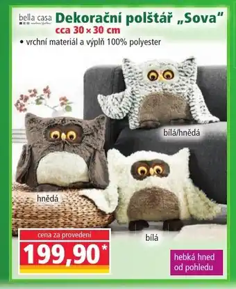 Norma bella casa Dekorační polštář „,Sova" nabídka