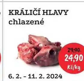 RABBIT řeznictví KRÁLIČÍ HLAVY chlazené 1kg nabídka