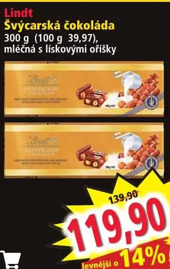Norma Lindt Švýcarská čokoláda nabídka