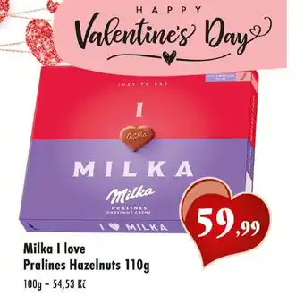 Qanto Milka I love Pralines Hazelnuts 110g nabídka