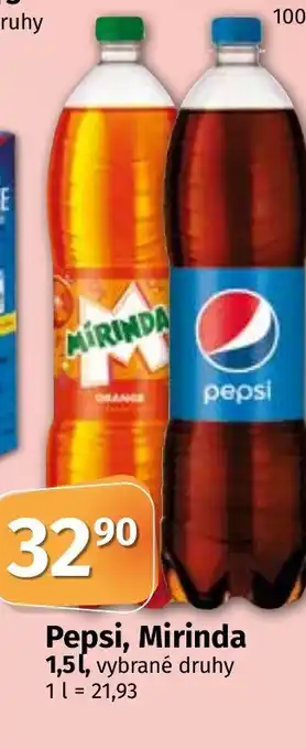 COOP TIP Pepsi, Mirinda 1,5L nabídka