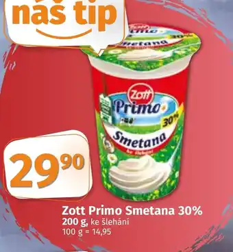 COOP TIP Zott Primo Smetana 30% 200 g nabídka