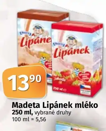 COOP TIP Madeta Lipánek mléko 250 ml nabídka