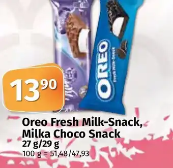 COOP TIP Oreo Fresh Milk-Snack, Milka Choco Snack 27 g/ 29 g nabídka