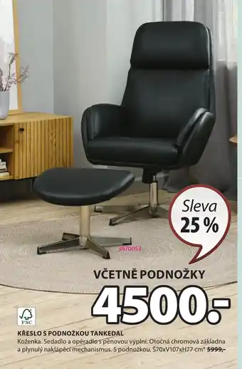 JYSK KŘESLO S PODNOŽKOU TANKEDAL nabídka
