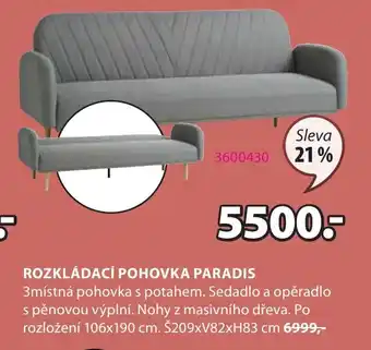 JYSK ROZKLÁDACÍ POHOVKA PARADIS nabídka