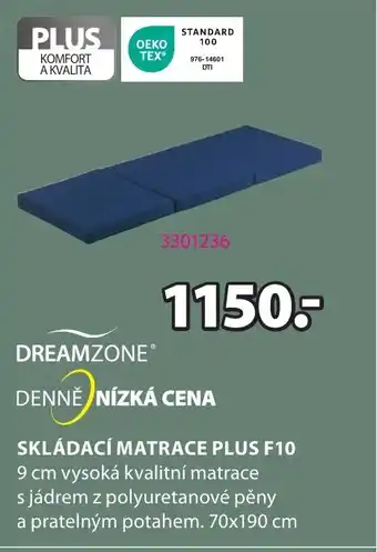 JYSK SKLÁDACÍ MATRACE PLUS F10 nabídka