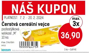 Konzum Čerstvá cereální vejce nabídka