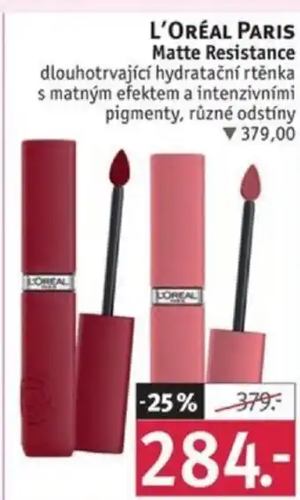 Rossmann L'ORÉAL PARIS Matte Resistance nabídka