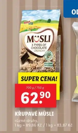 Lidl Křupavé musli nabídka