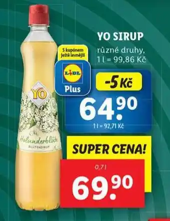 Lidl Yo sirup nabídka