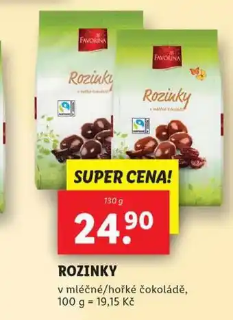 Lidl Rozinky v čokoládě nabídka