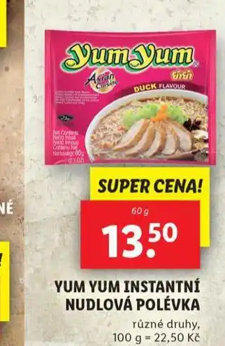 Lidl Yum yum instantní nudlová polévka nabídka