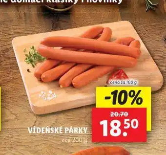 Lidl Vídeňské párky nabídka