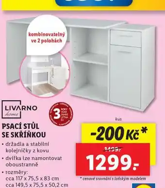 Lidl Psací stůl se skříňkou nabídka