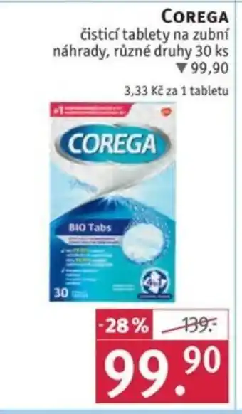 Rossmann COREGA čisticí tablety na zubní náhrady nabídka
