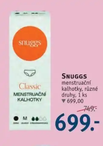 Rossmann SNUGGS menstruační kalhotky nabídka
