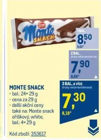 Makro MONTE SNACK nabídka