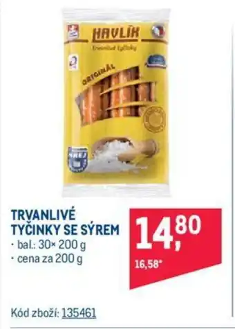 Makro TRVANLIVE TYČINKY SE SÝREM nabídka