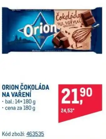 Makro ORION ČOKOLÁDA NA VAŘENÍ nabídka