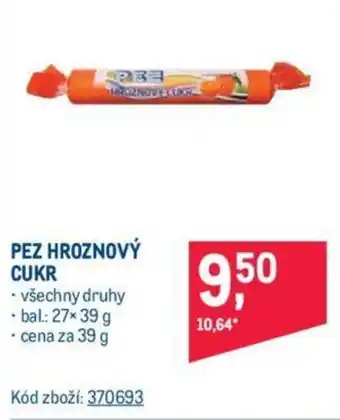 Makro PEZ HROZNOVÝ CUKR nabídka
