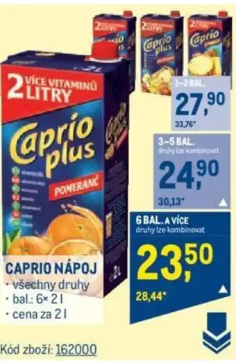 Makro CAPRIO NÁPOJ nabídka