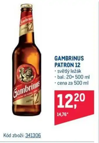 Makro GAMBRINUS PATRON 12 nabídka