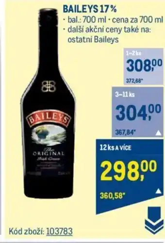 Makro BAILEYS 17% nabídka