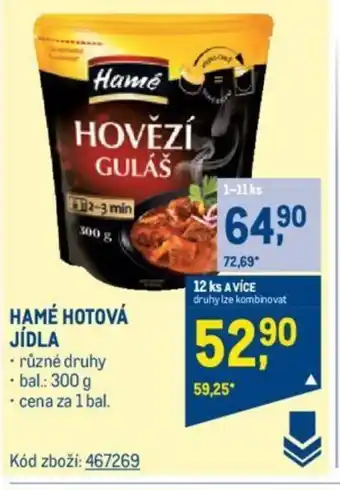 Makro HAMÉ HOTOVÁ JÍDLA nabídka