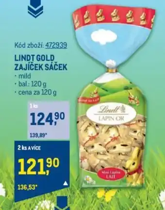Makro LINDT GOLD ZAJÍČEK SÁČEK nabídka