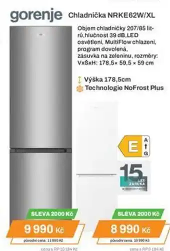 Expert gorenje Chladnička NRKE62W/XL nabídka