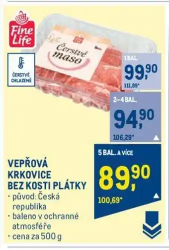 Makro VEPŘOVÁ KRKOVICE BEZ KOSTI PLÁTKY nabídka