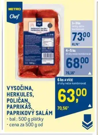 Makro VYSOČINA, HERKULES, POLIČAN PAPRIKÁŠ, PAPRIKOVÝ SALÁM nabídka