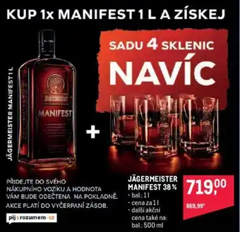 Makro JÄGERMEISTER MANIFEST 38% nabídka