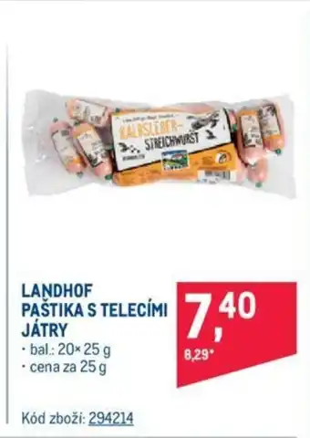 Makro LANDHOF PASTIKA S TELECIMI JATRY nabídka